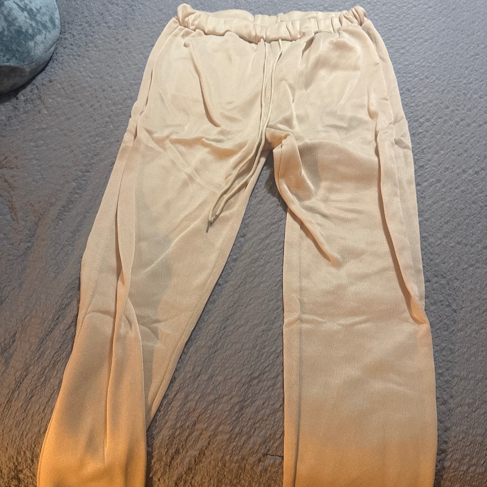 Cream sweatpants